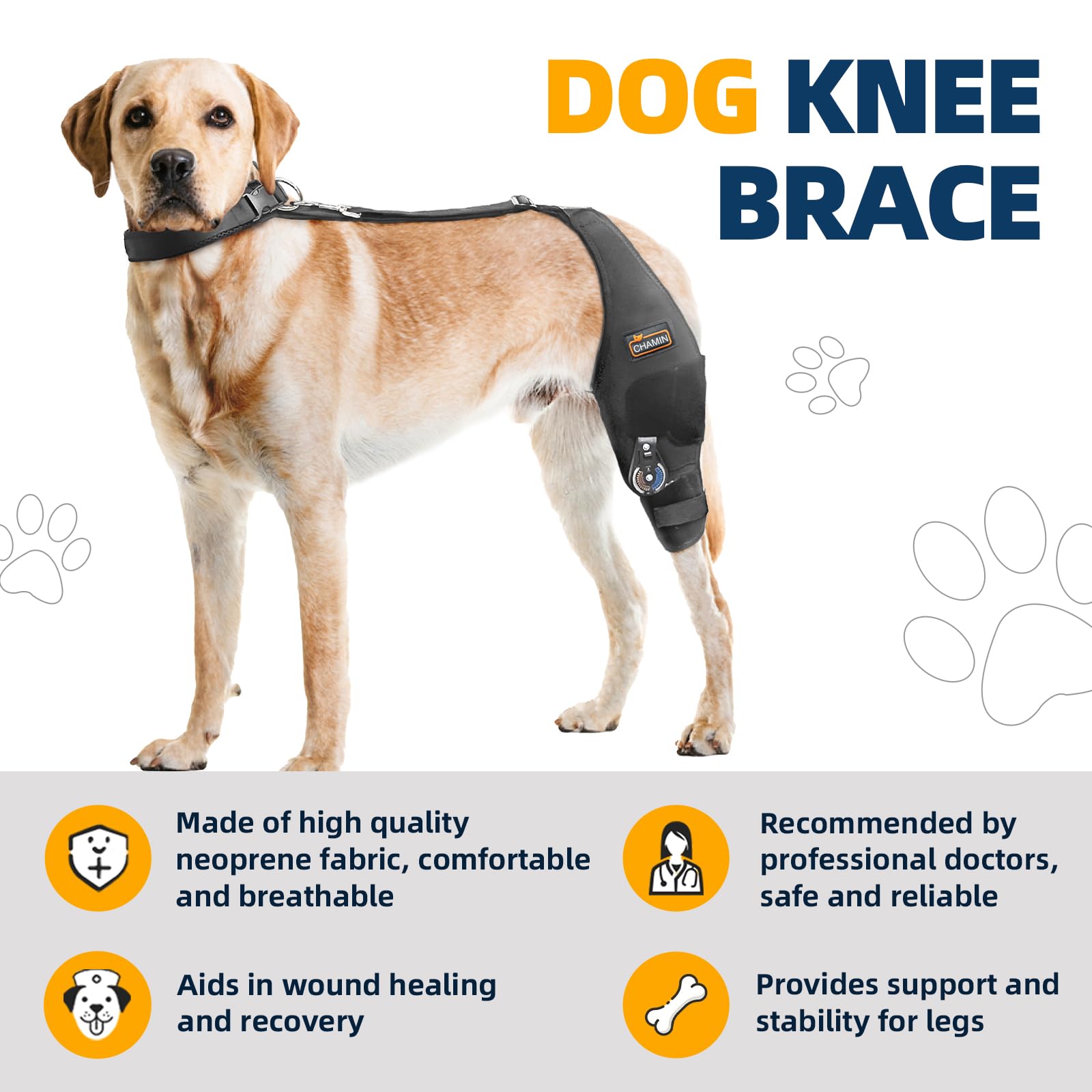 Material transpirable CHAMIN en rodilla de perro para uso diario cómodo