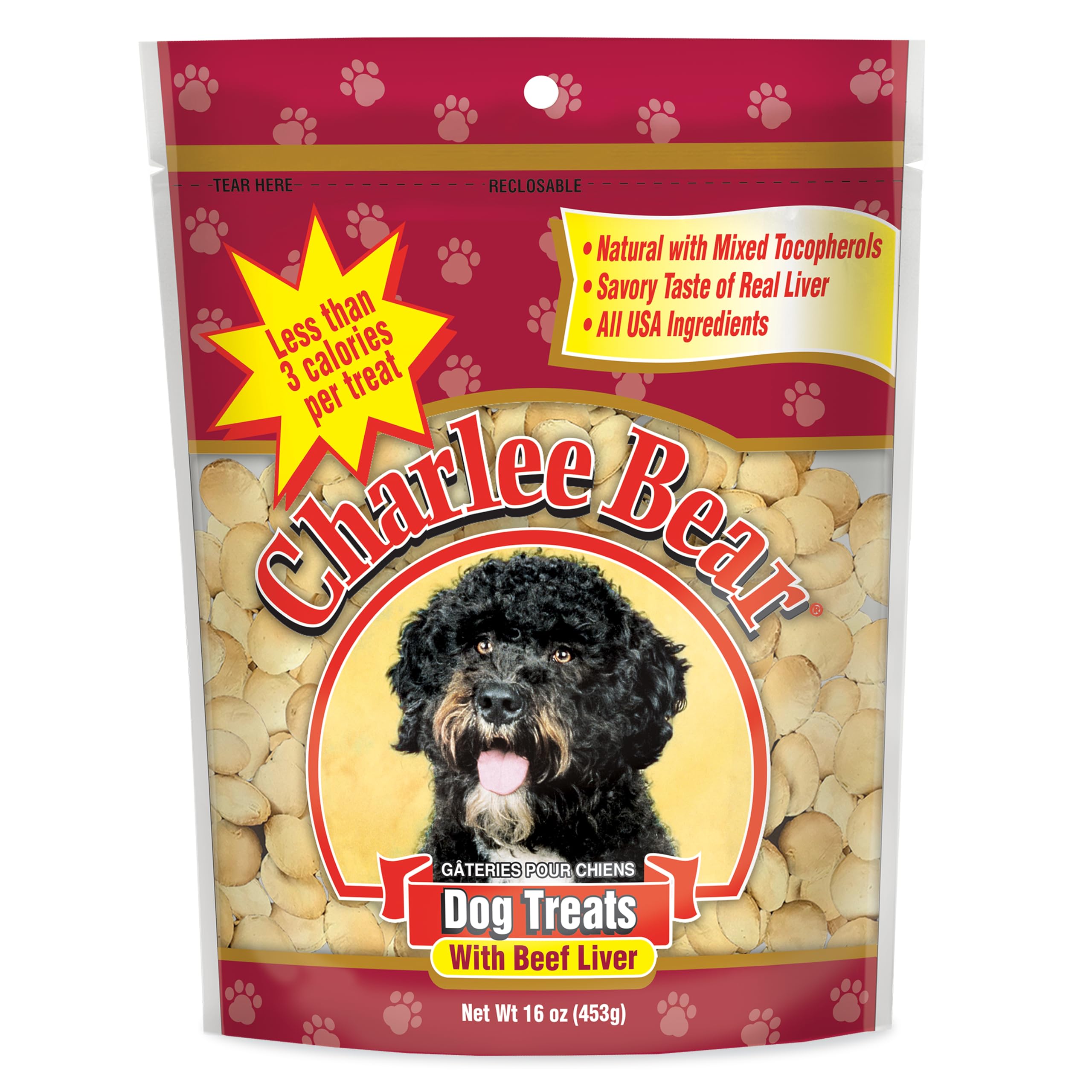 Charlee Bear Crujiente Original Hígado de Res en bolsa de 16 oz para entrenamiento diario