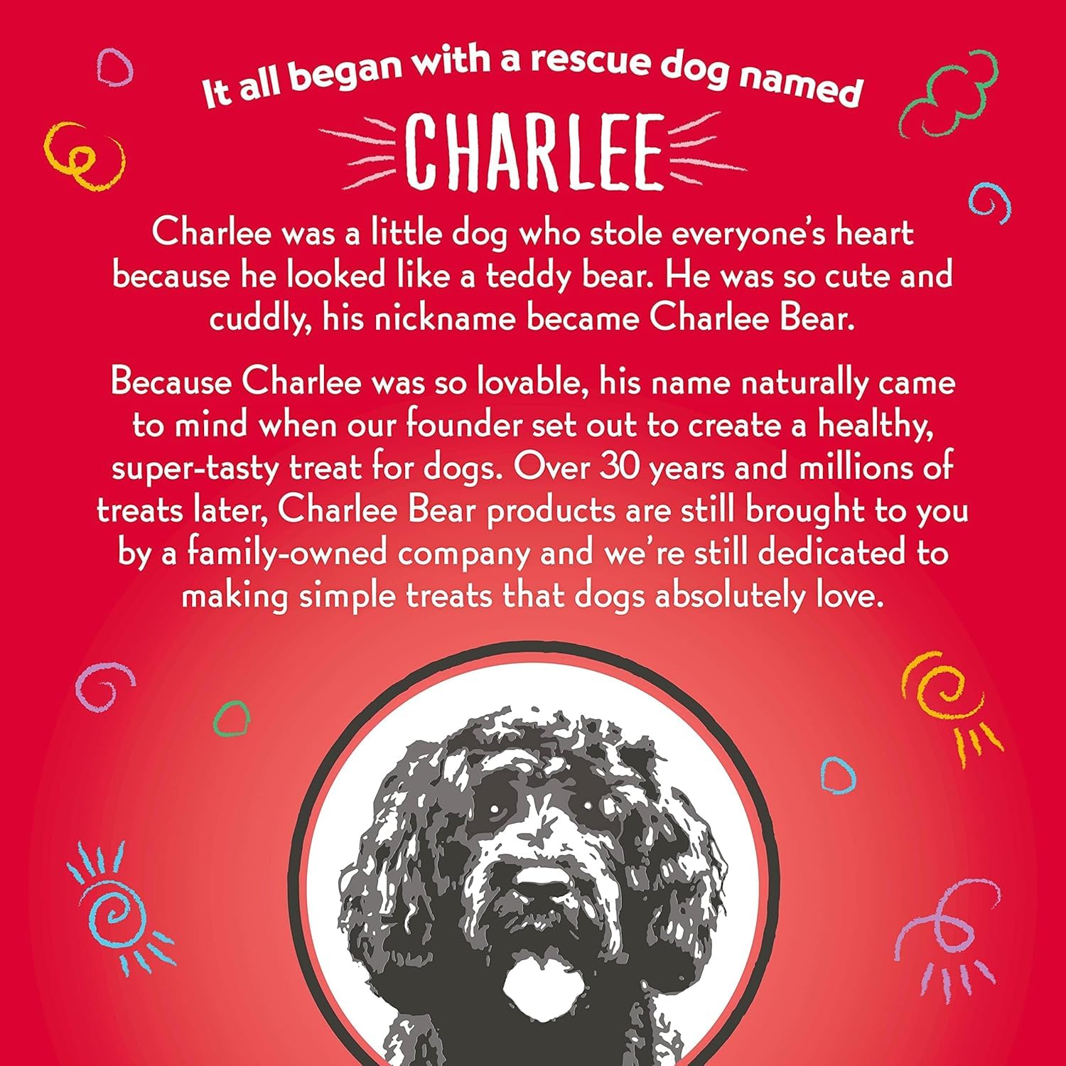 Charlee Bear ingredientes-naturales: sin trigo, maíz, soja ni conservantes artificiales.
