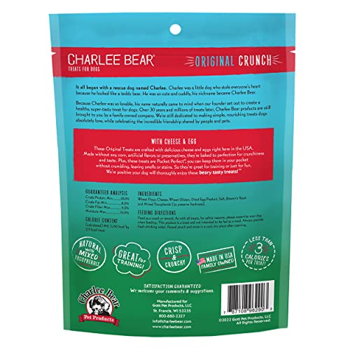 Charlee Bear Original Crunch bocaditos queso y huevo para entrenamiento.