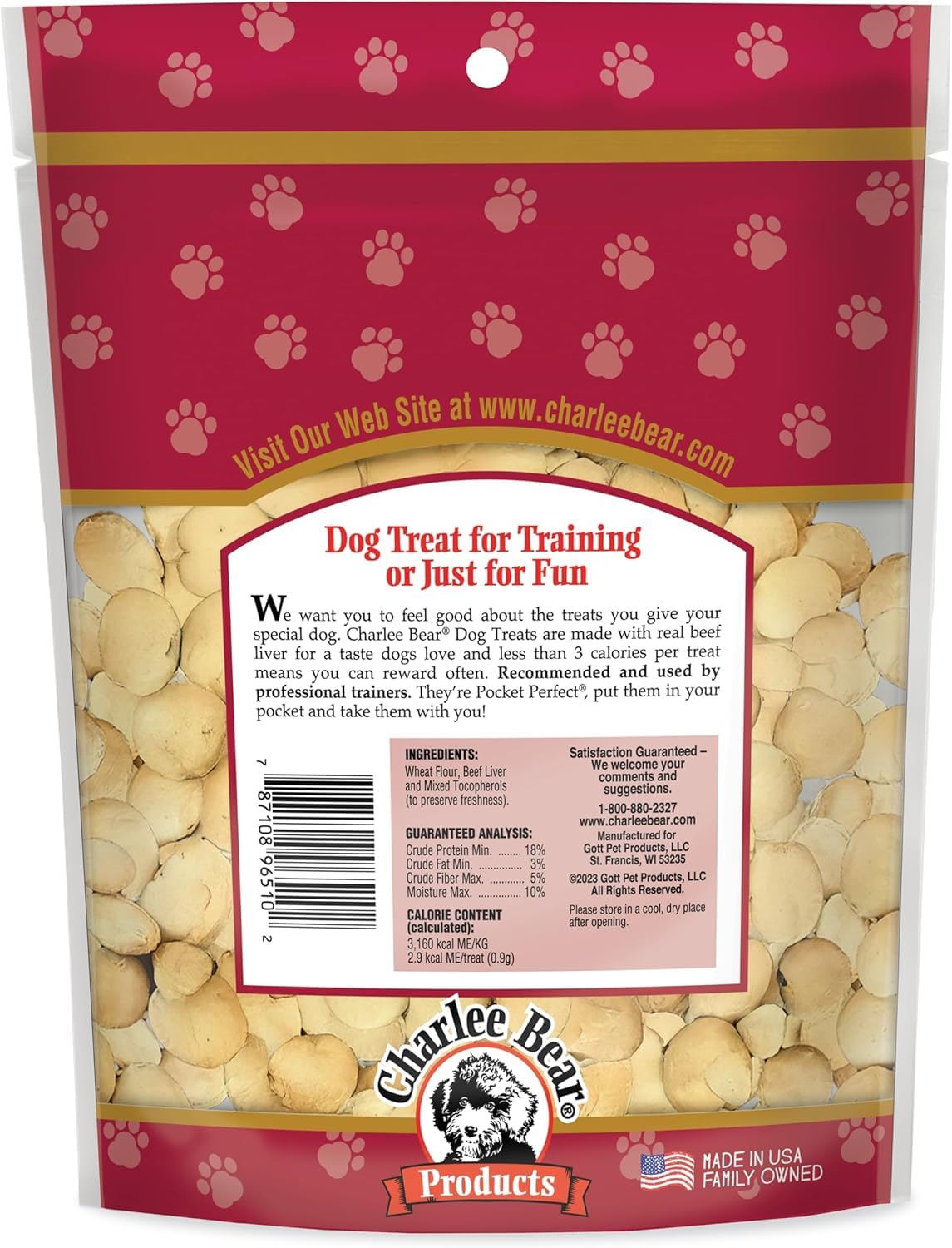 Charlee Bear Original Crunch golosinas crujientes para adiestramiento diario