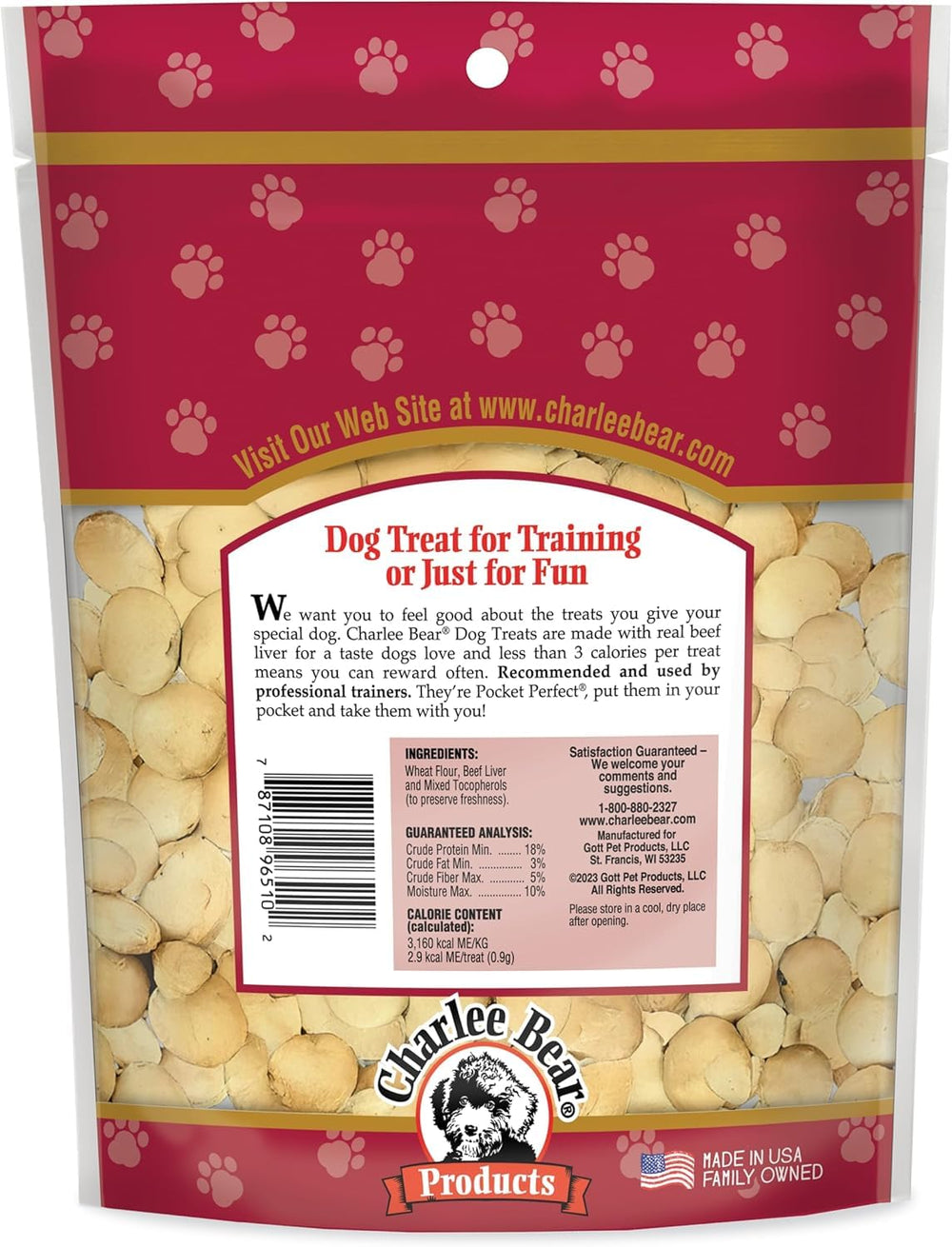 Charlee Bear Original Crunch golosinas crujientes para adiestramiento diario