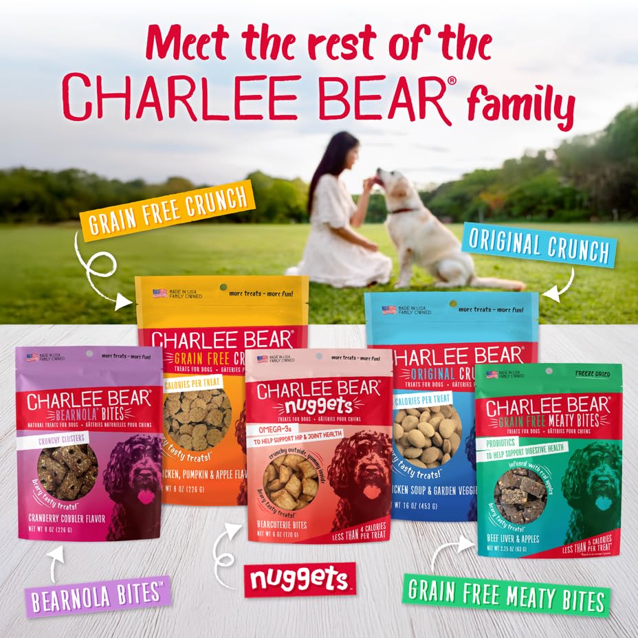 Charlee Bear Original Crunch, tentempié portátil para paseos con hígado de pavo.