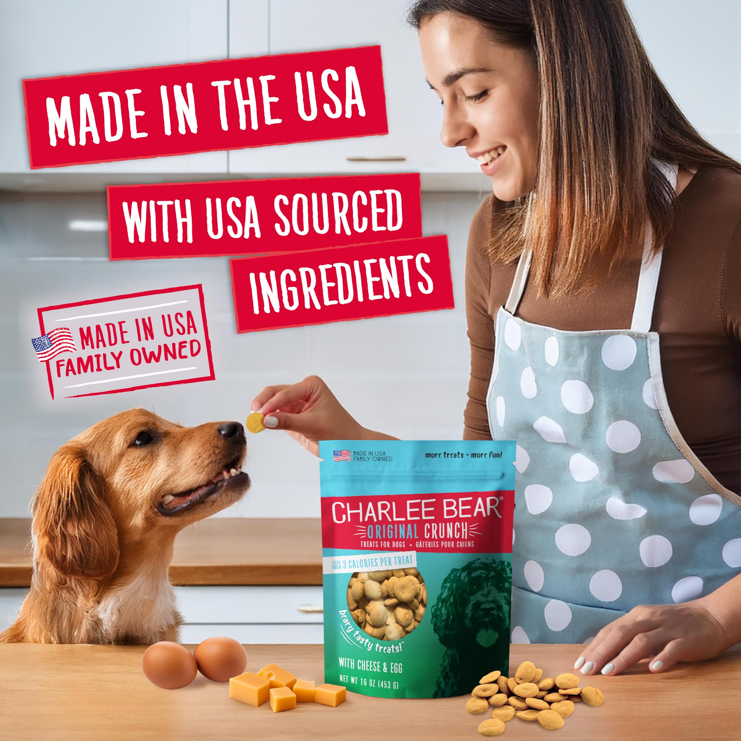 Charlee Bear Original Crunch tamaño ideal para perros de todas las edades.