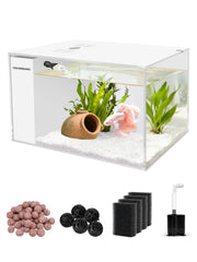 Charmshine Betta: acuario de 2,5 galones con luz LED para colores brillantes.
