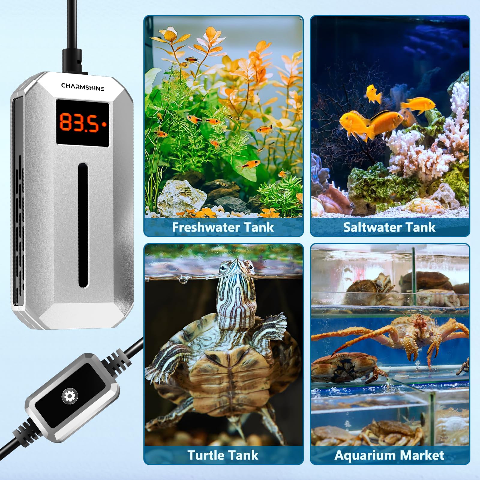 Charmshine calentador 200W eficiencia energetica para ahorro en energia.