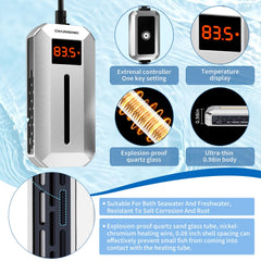 Charmshine calentador 200W con ventosas de sujecion para fijación segura.