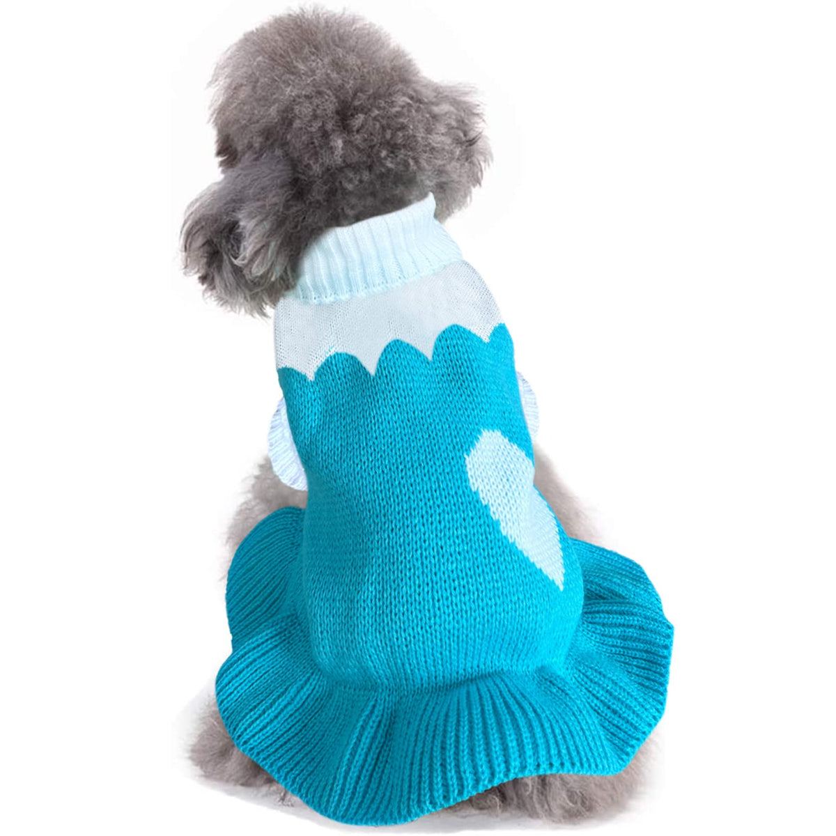 CHBORCHICEN suéter para perros, visión general en azul cielo, mantiene a tu mascota abrigada.