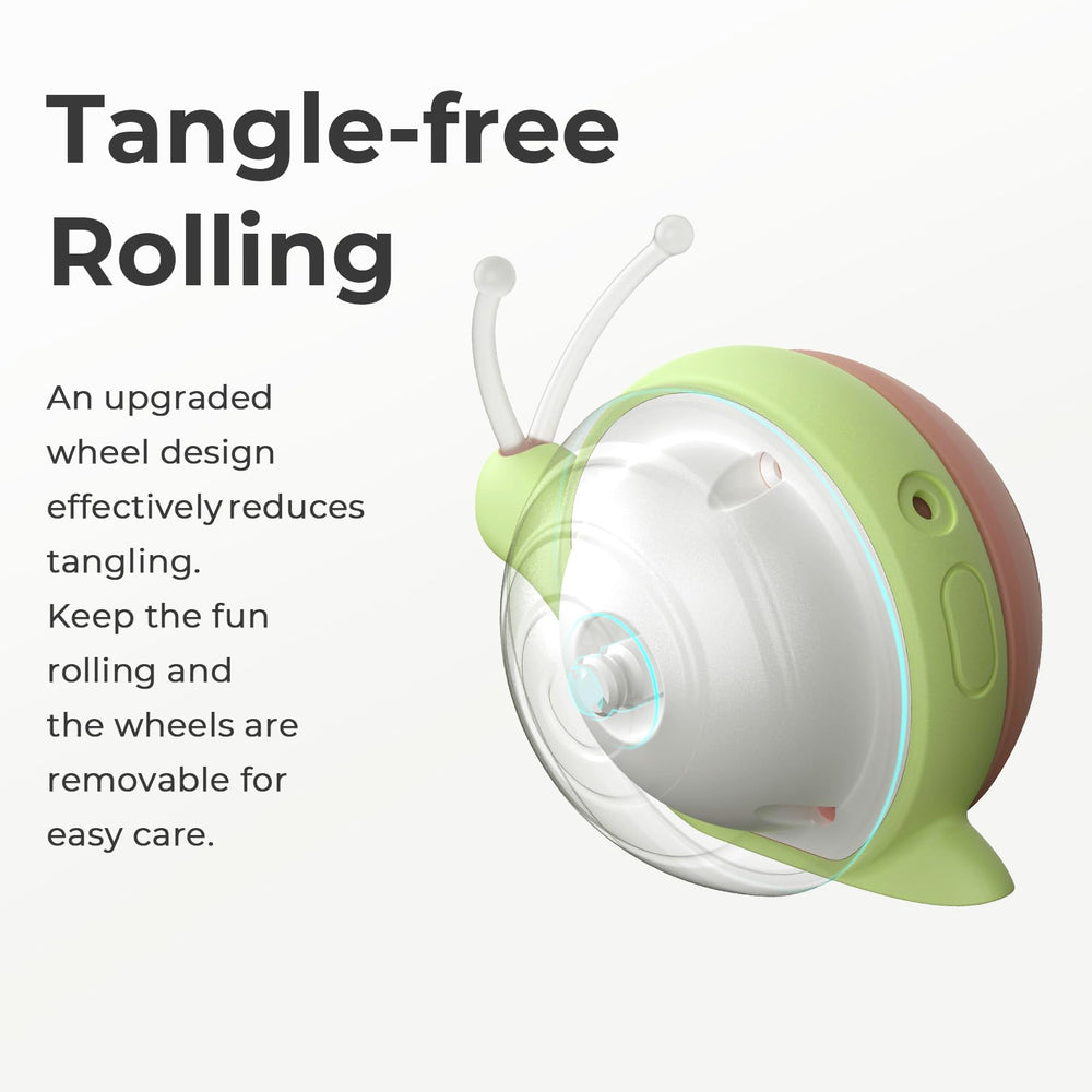 Cheerble Wicked Snail con luz verde para indicar modo lento y estable.