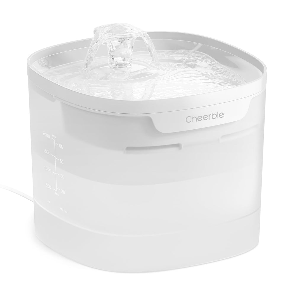 Fuente Cheerble Elfin E1 Lite, vista blanca, diseño sin bomba para agua fresca constante.