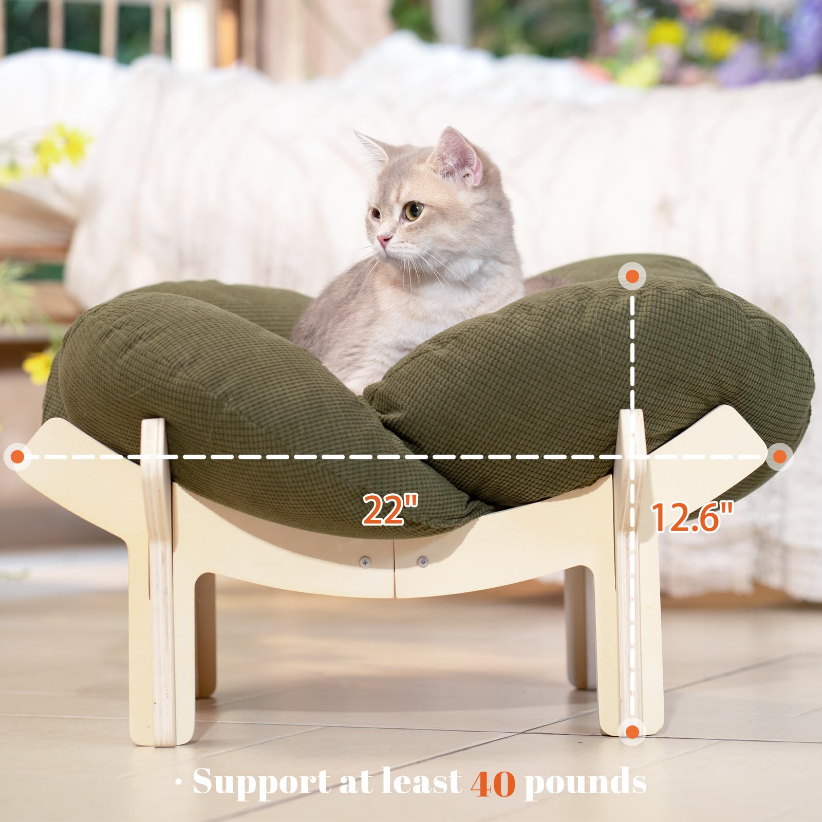 Base de madera cruzada CHEERHOME PETS que mejora la estabilidad.