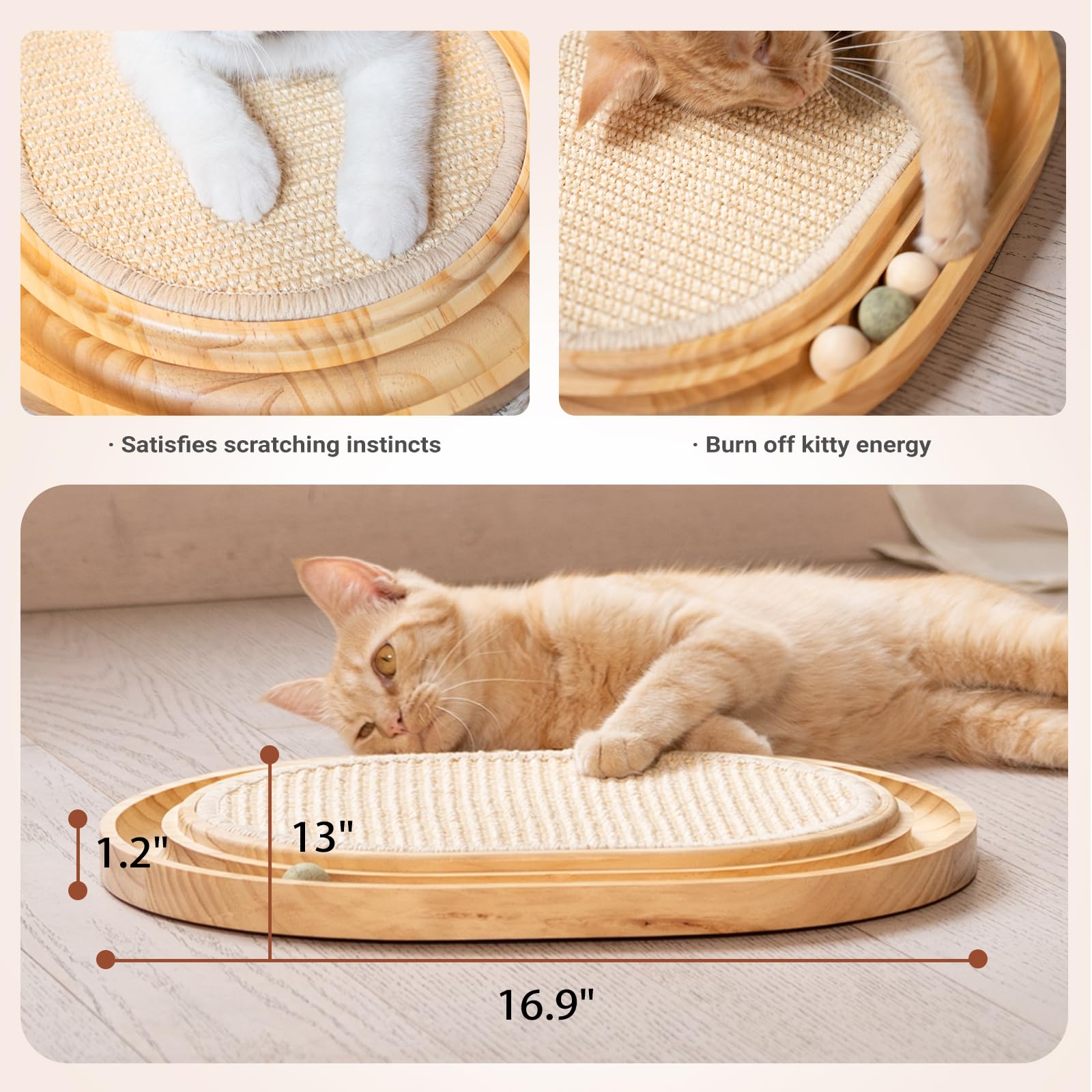 CHEERHOME PETS base de madera de pino estable y duradera