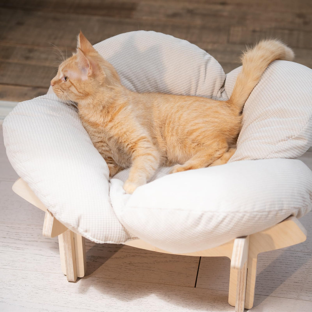 Cama interior blanca Cheerhome Pets, ideal para uso dentro de casa.