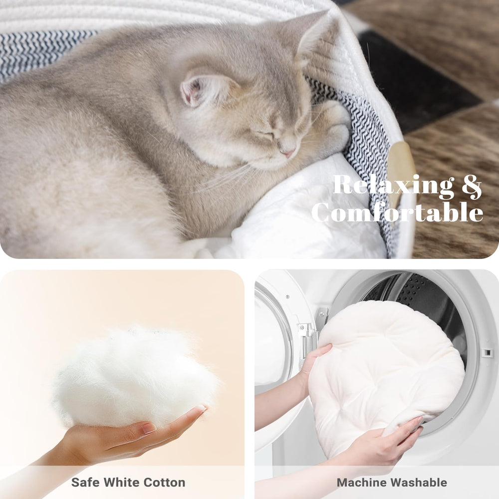 CHEERHOME PETS: cesta de cuerda de algodón transpirante para juego y siesta.