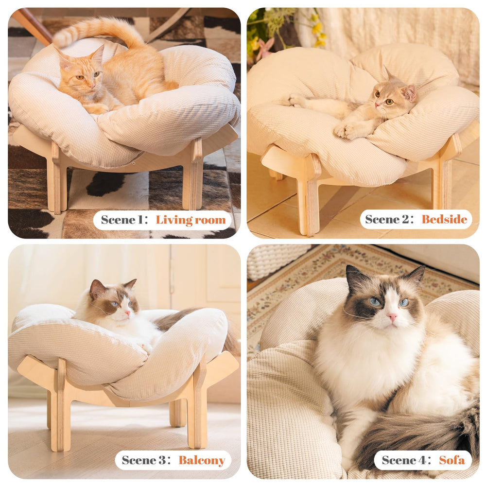 Uso en hogar para gatos Cheerhome Pets, área de descanso elevada y segura.
