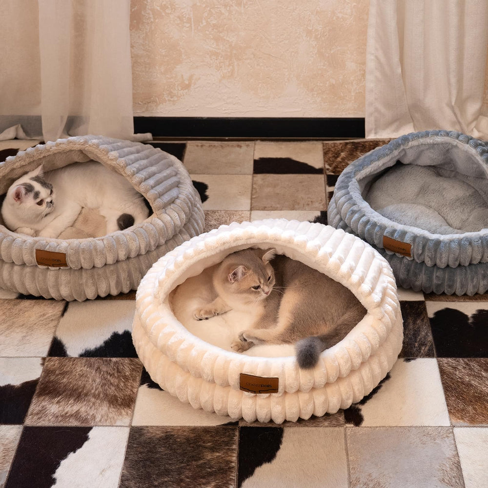 CHEERPALS nido gato interior, opción cálida para mascotas pequeñas.
