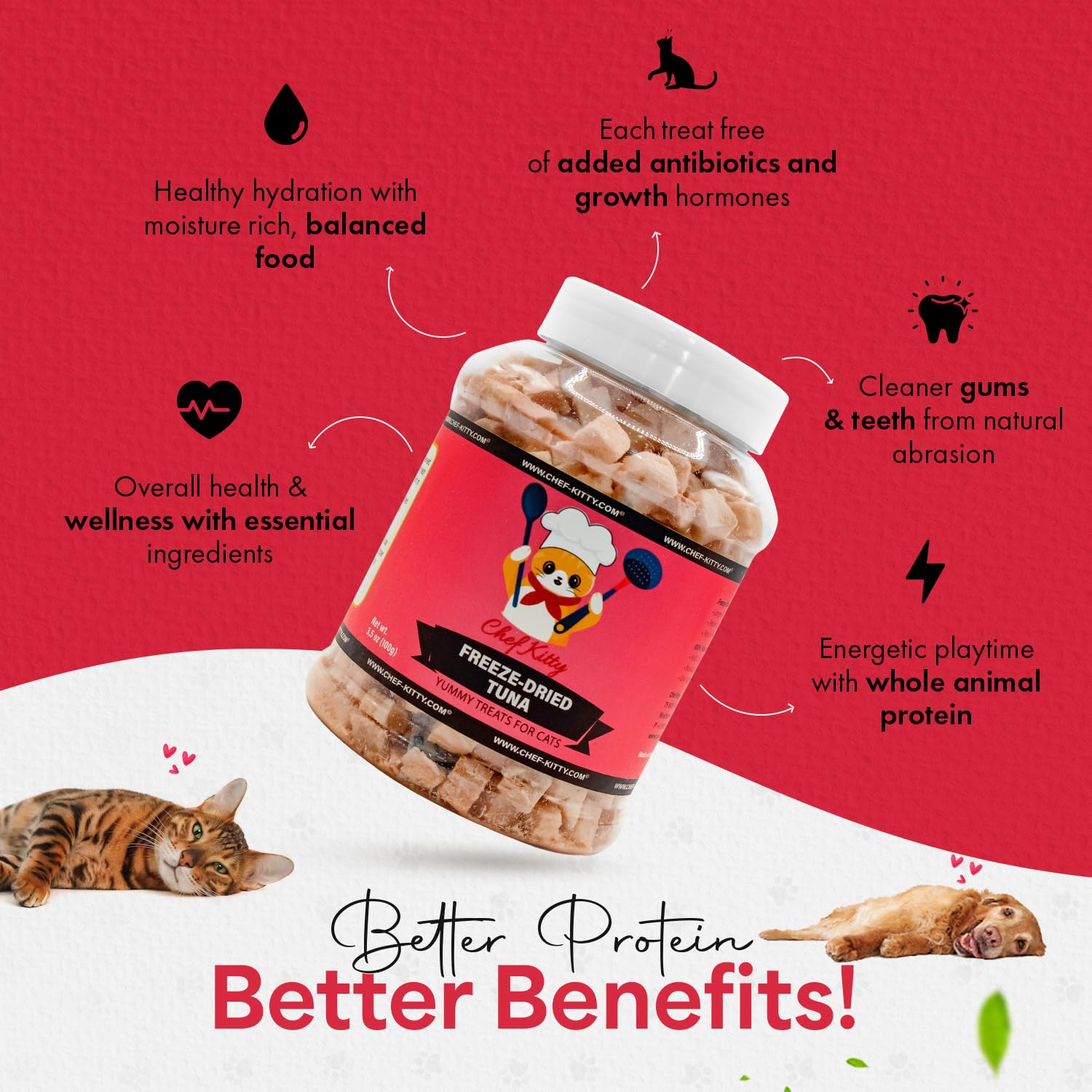 Chef Kitty proteína alta de atún en seco para peluditos