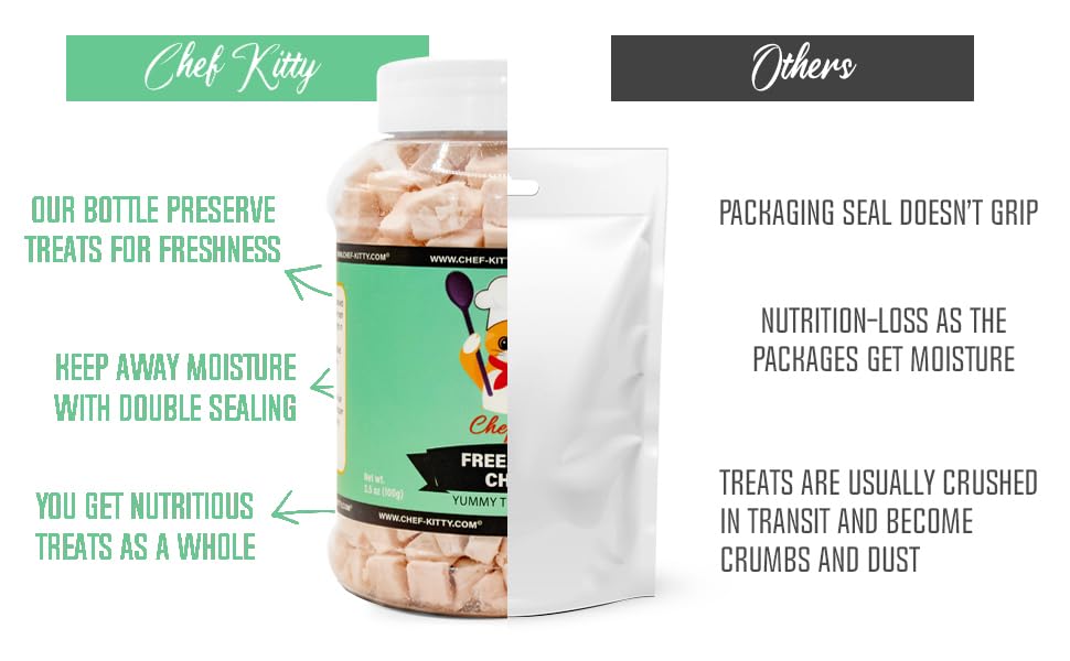 Chef Kitty sin aditivos ni conservantes, snack puro y natural