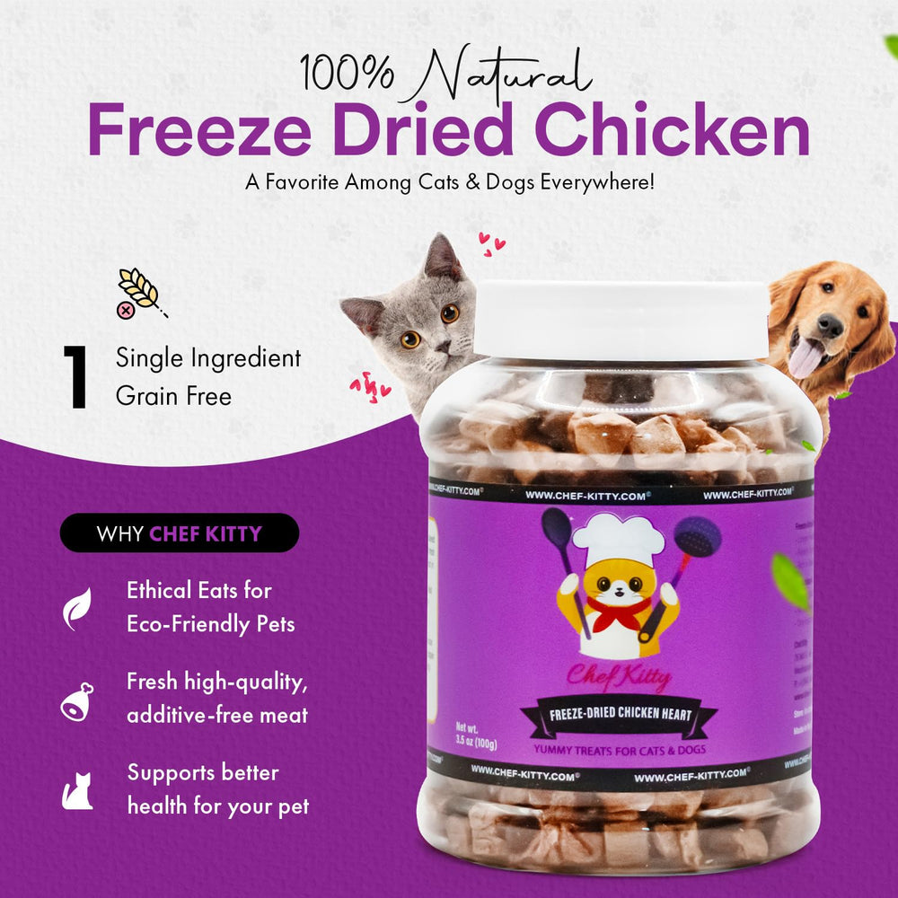 Chef Kitty Snack proteico de alto nivel para gatos y perros.