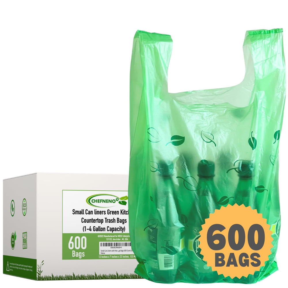 CHEFNENO bolsa verde biodegradable para basura diaria.