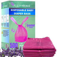 CHEFNENO bolsas desechables para pañales con aroma a lavanda y cierre seguro