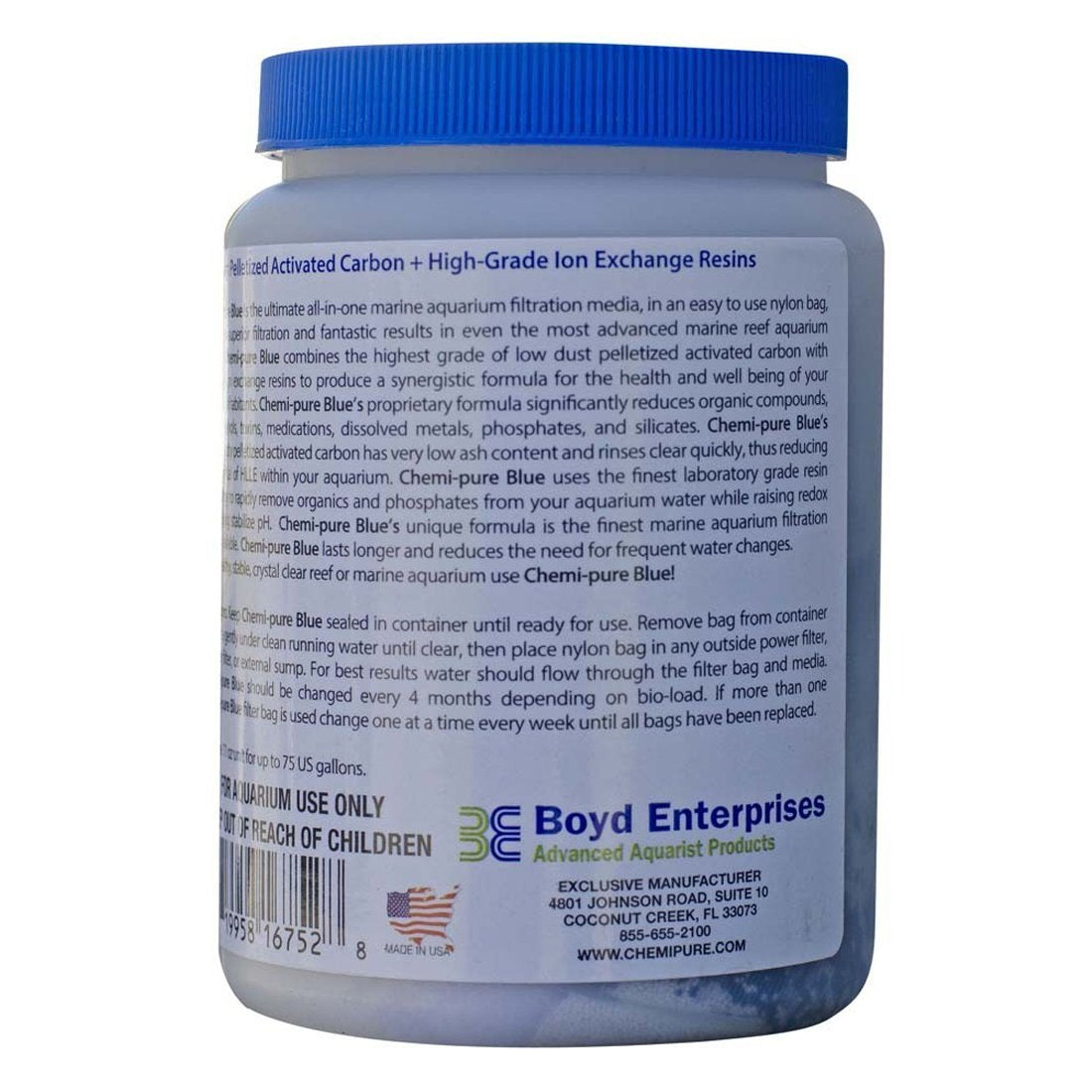 Chemi Pure Blue, biomedia para acuario, mejora la calidad del agua.
