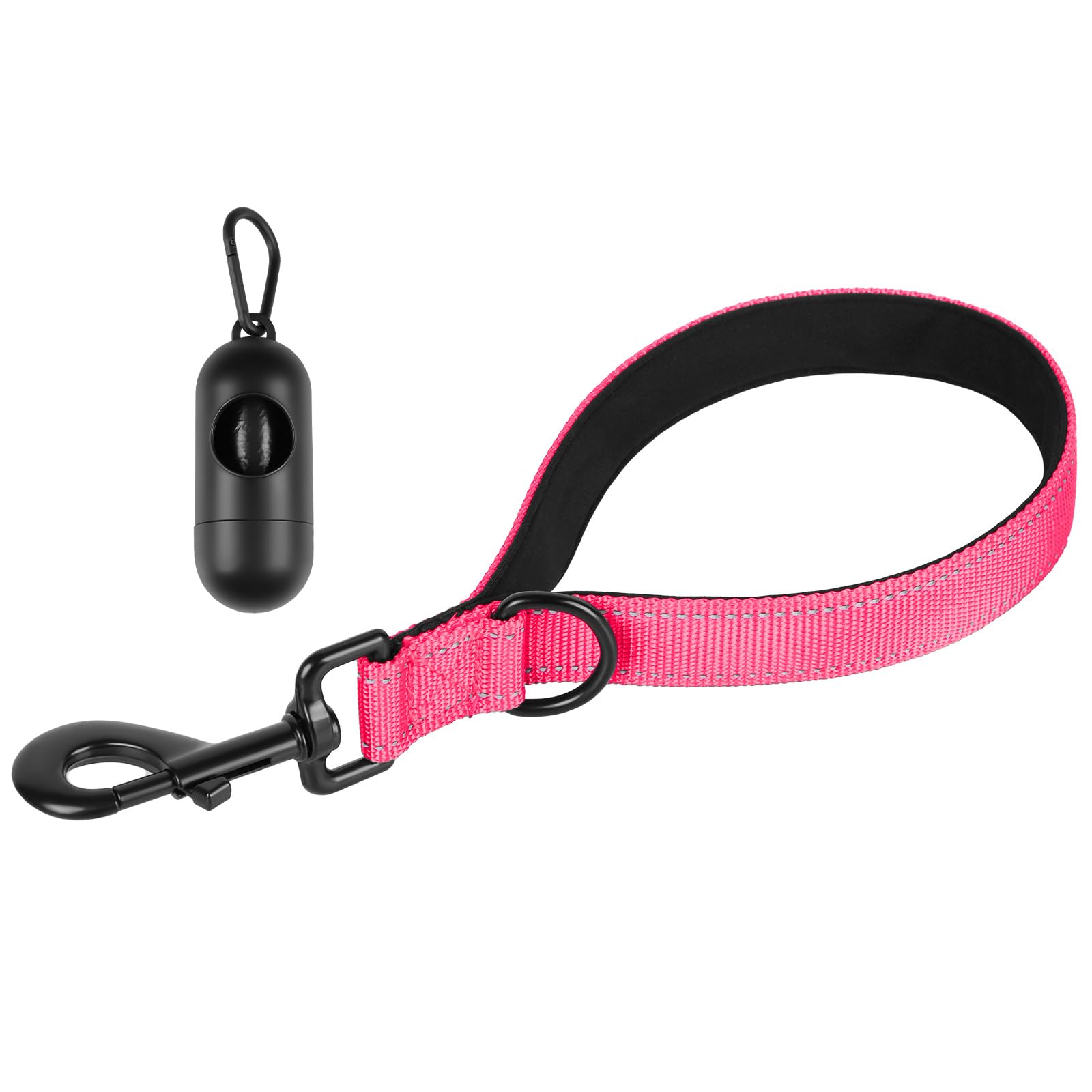 CHENEDY correa corta rosa para perros grandes, ideal para control cercano en paseos.