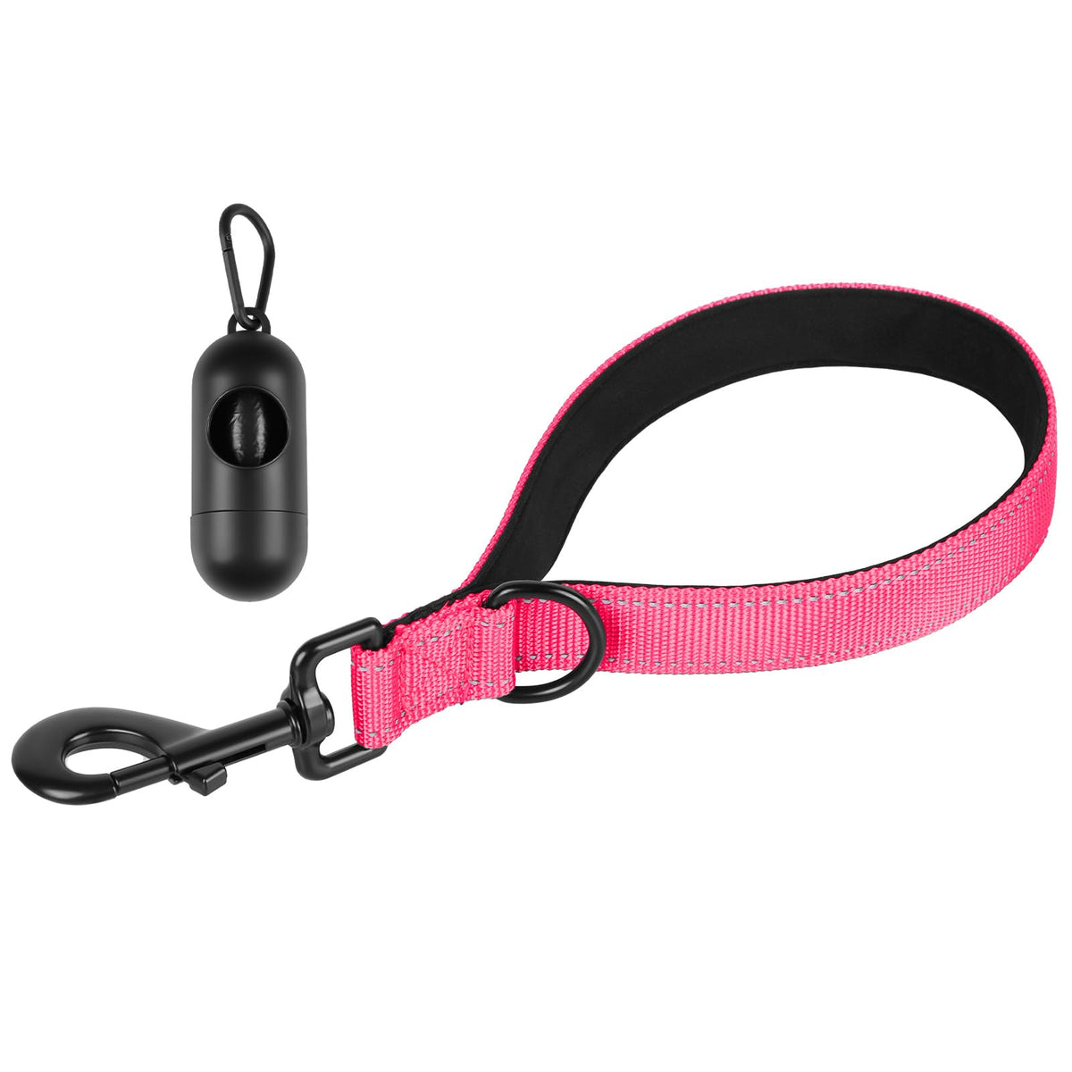 CHENEDY correa corta rosa para perros grandes, ideal para control cercano en paseos.