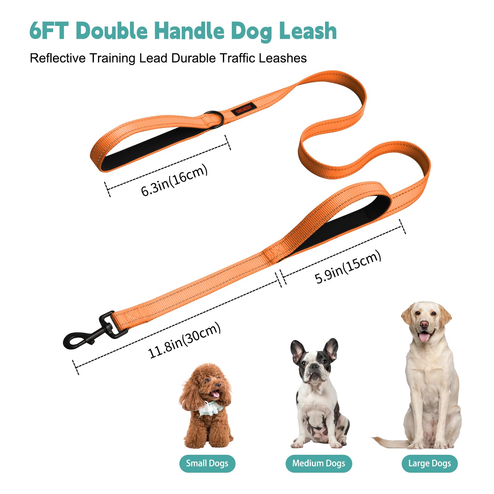 CHENEDY correa perro elastica bungee absorbe tirones para paseos suaves.
