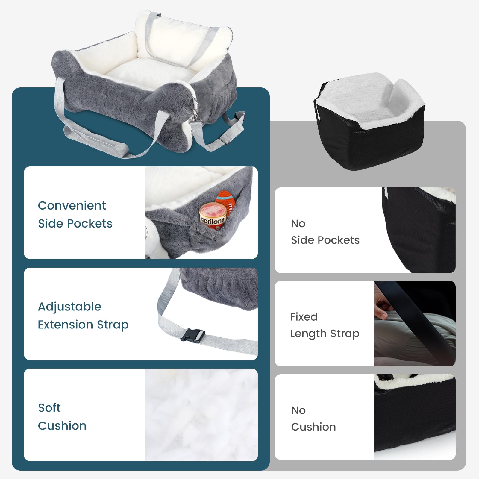 CHENOVE asiento para perros con vista al exterior para mayor confort del perro