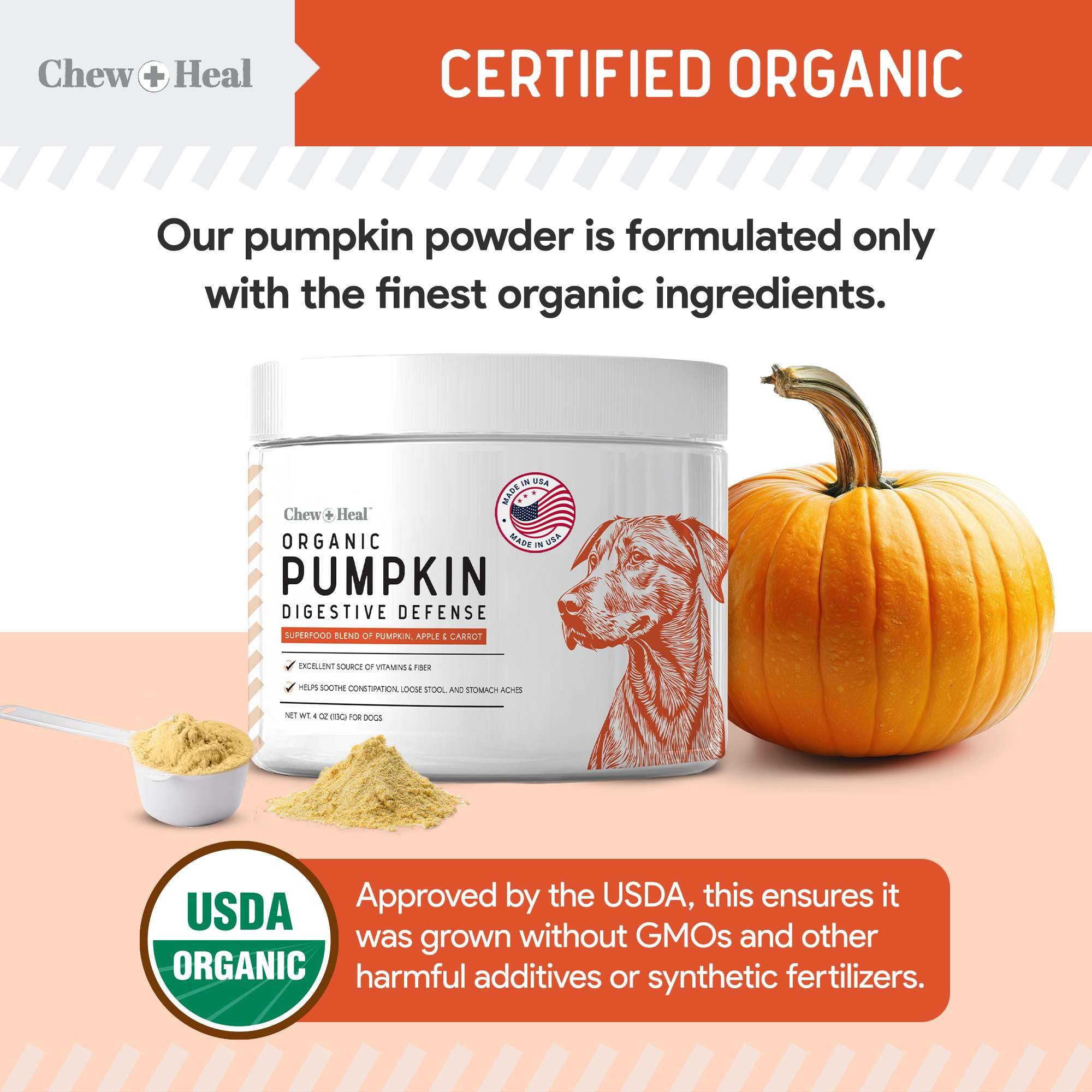 Complemento digestivo natural para perros de Chew + Heal Labs.