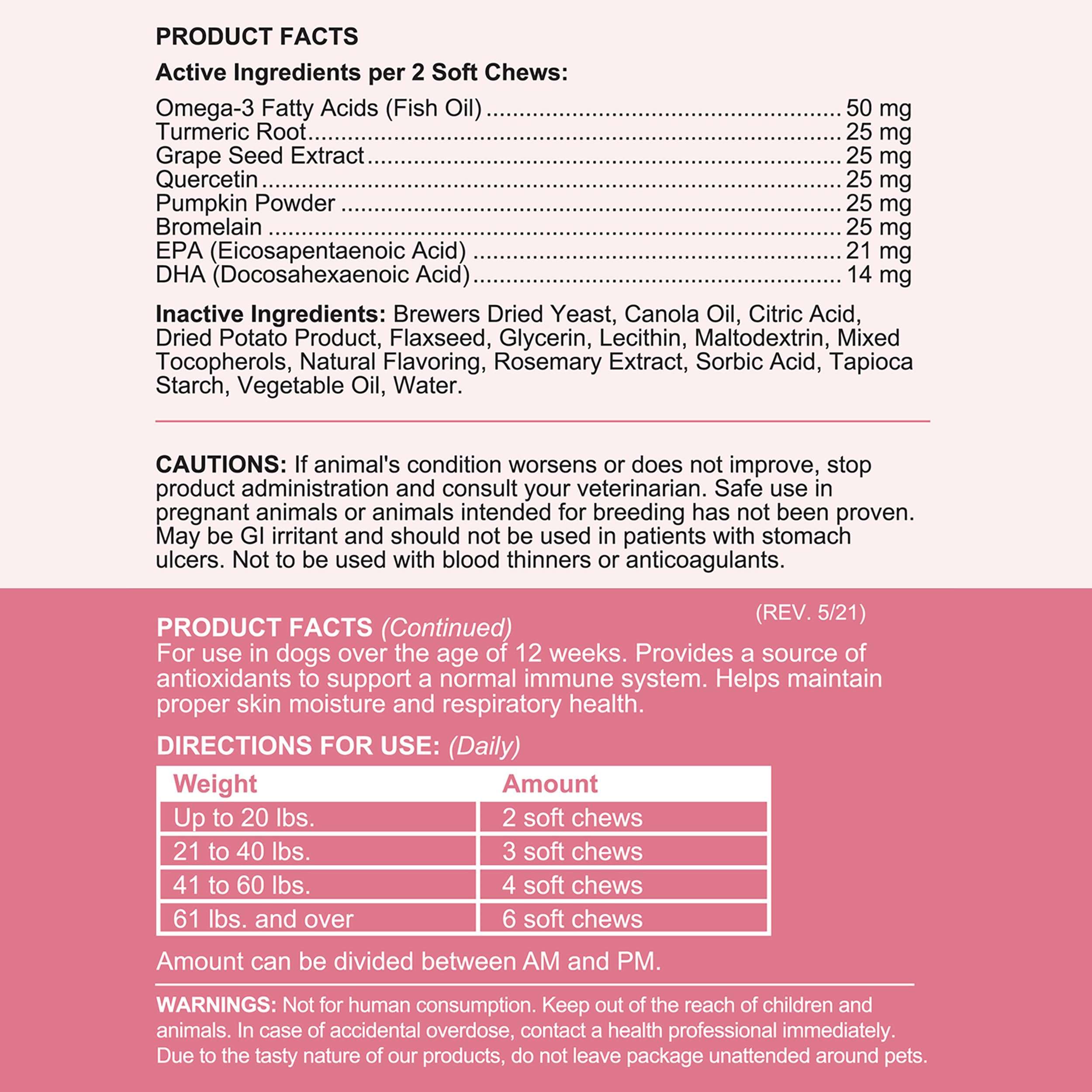 Producto elaborado en Estados Unidos con ingredientes naturales para mascotas.