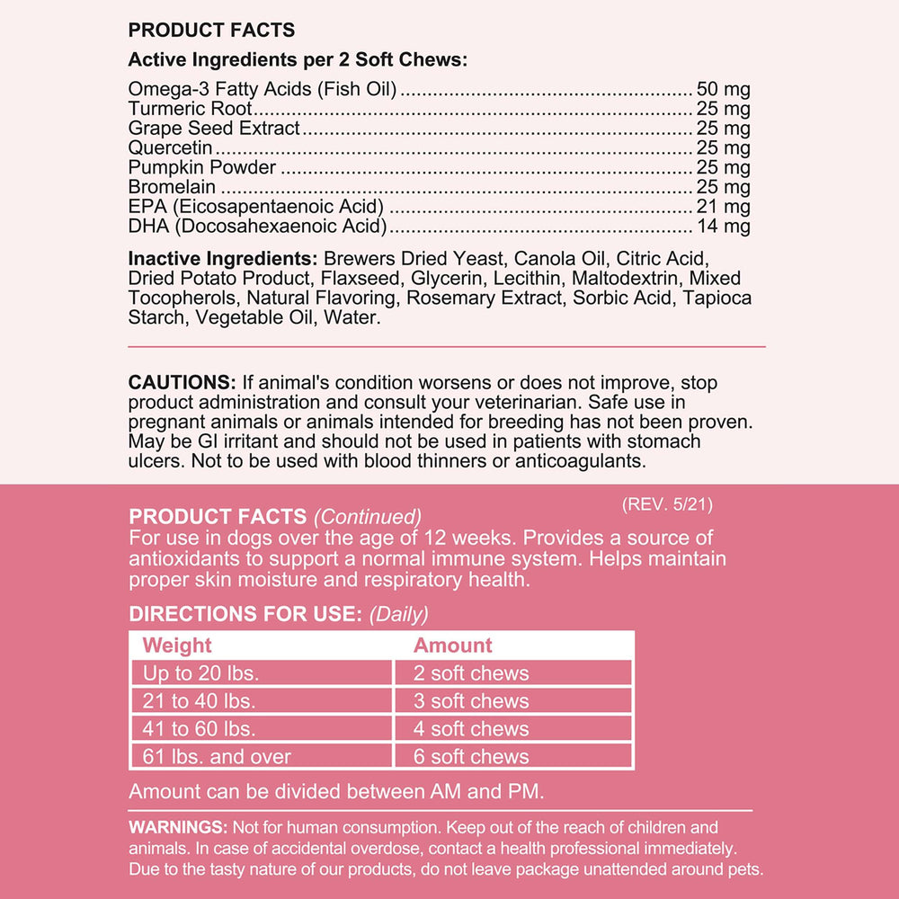 Producto elaborado en Estados Unidos con ingredientes naturales para mascotas.