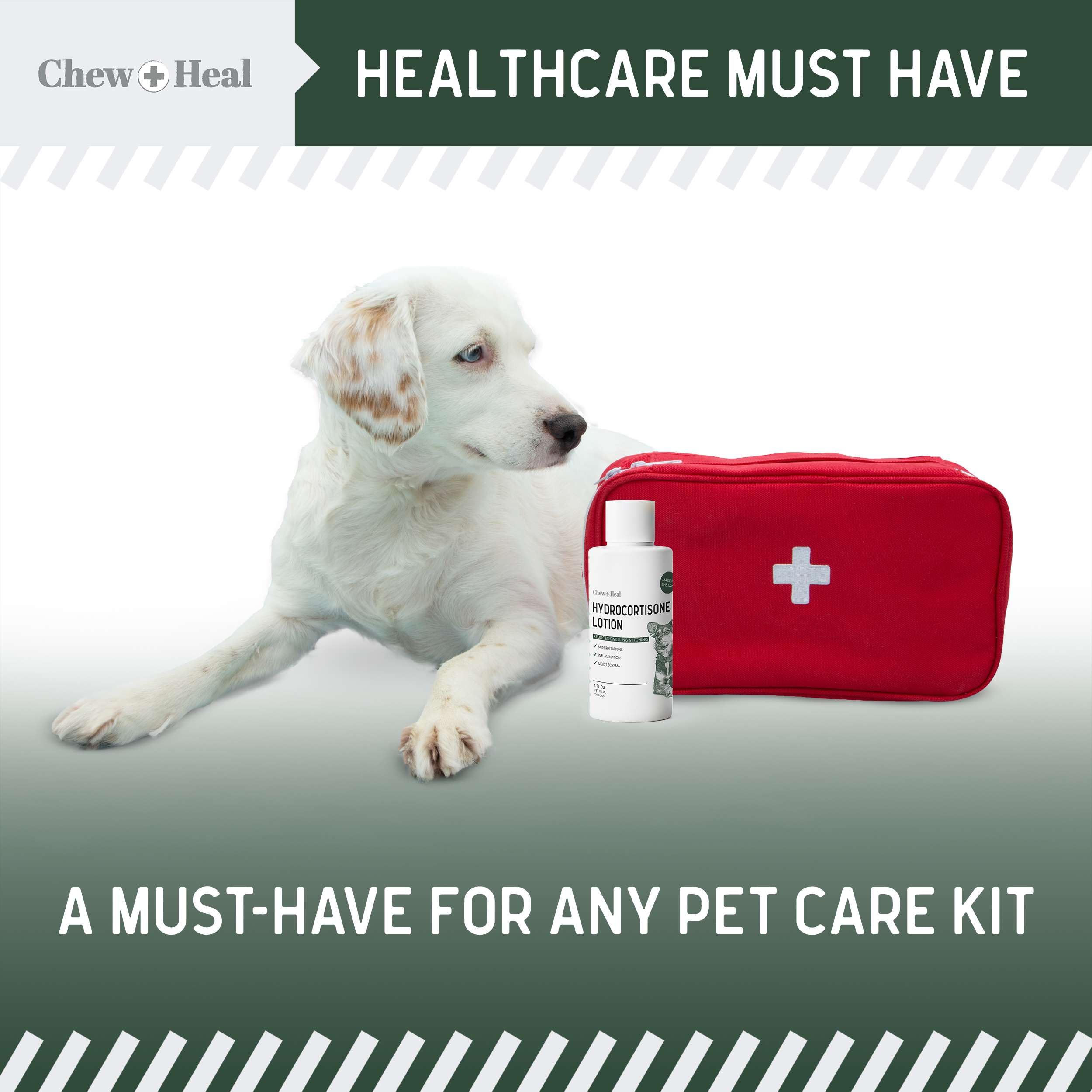 Etiqueta clara de Chew + Heal Labs Hidrocortisona para fácil uso correcto