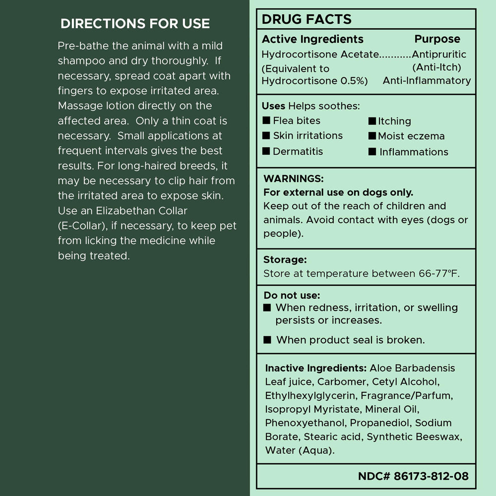 Uso doméstico seguro para irritaciones leves en perros con Chew + Heal Labs.