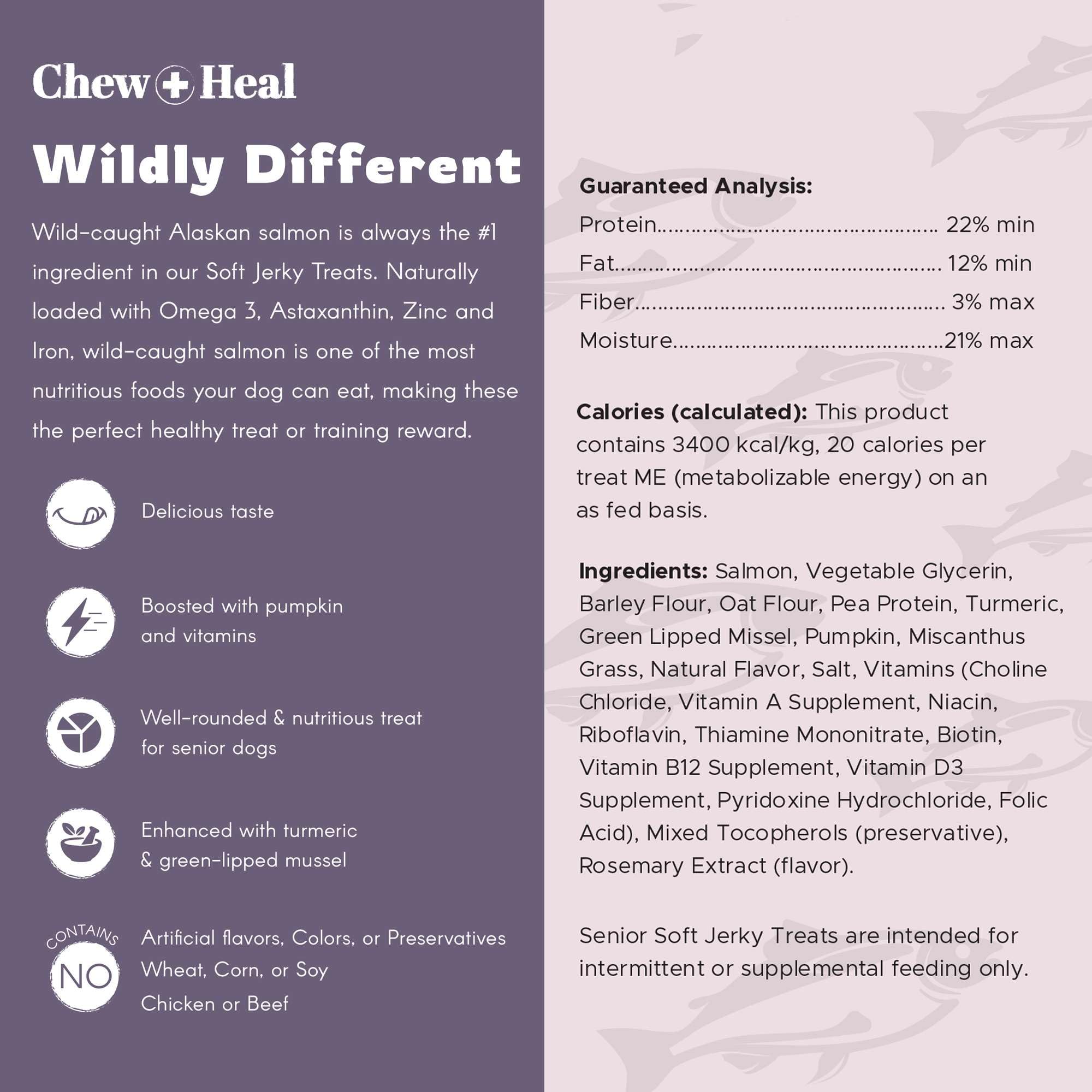 Chew + Heal Labs para pelaje saludable y piel brillantes.
