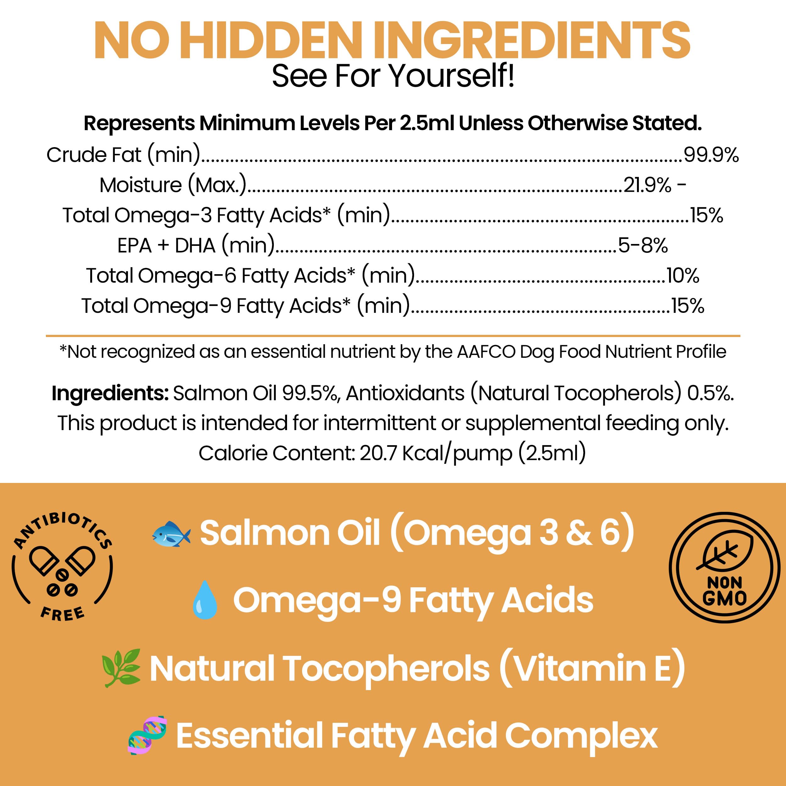 Chew + Heal Labs aceite de salmón, piel sin picor para mascotas.