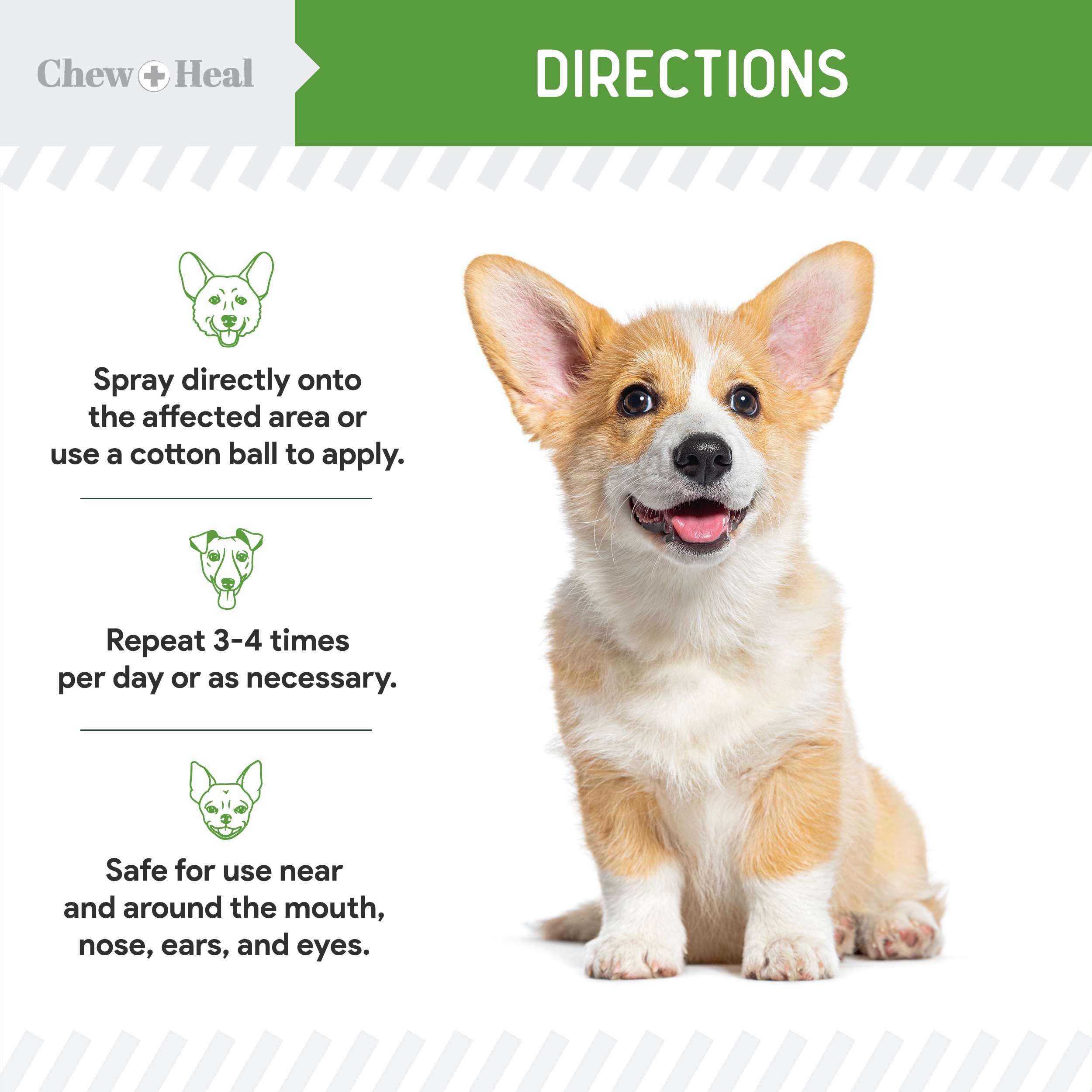 Chew + Heal Labs spray para uso sin ardor en perros