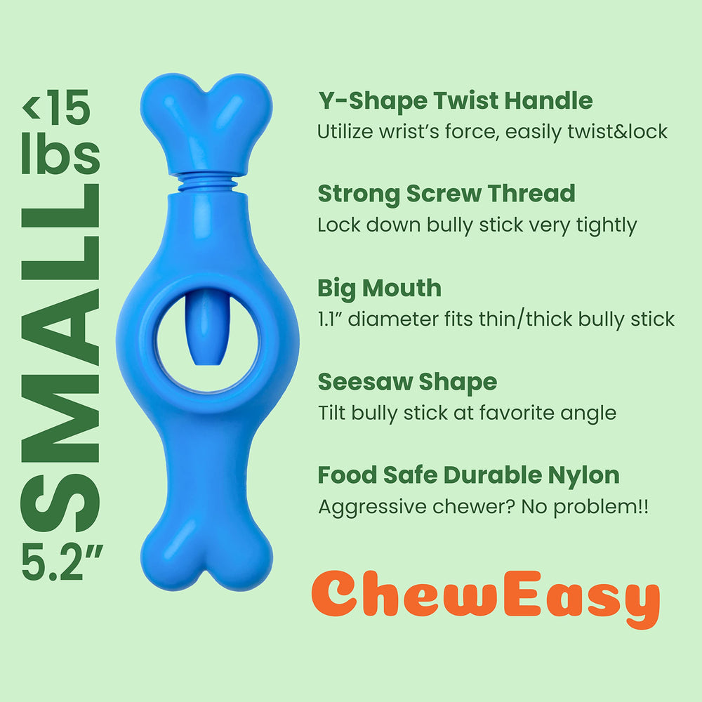 ChewEasy tornillo largo garantiza agarre firme en barras de diferentes grosores.