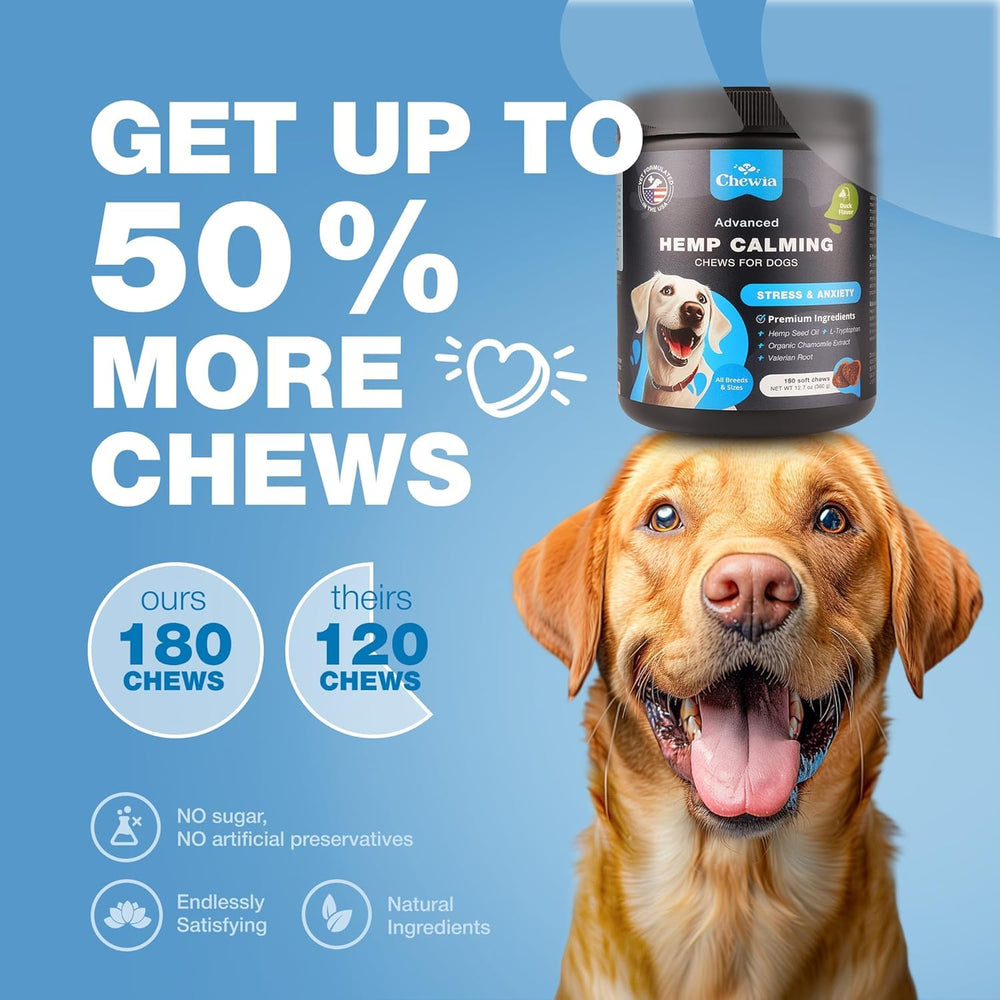 CHEWIA camomila extracto para calma suave tras el cuidado del perro.
