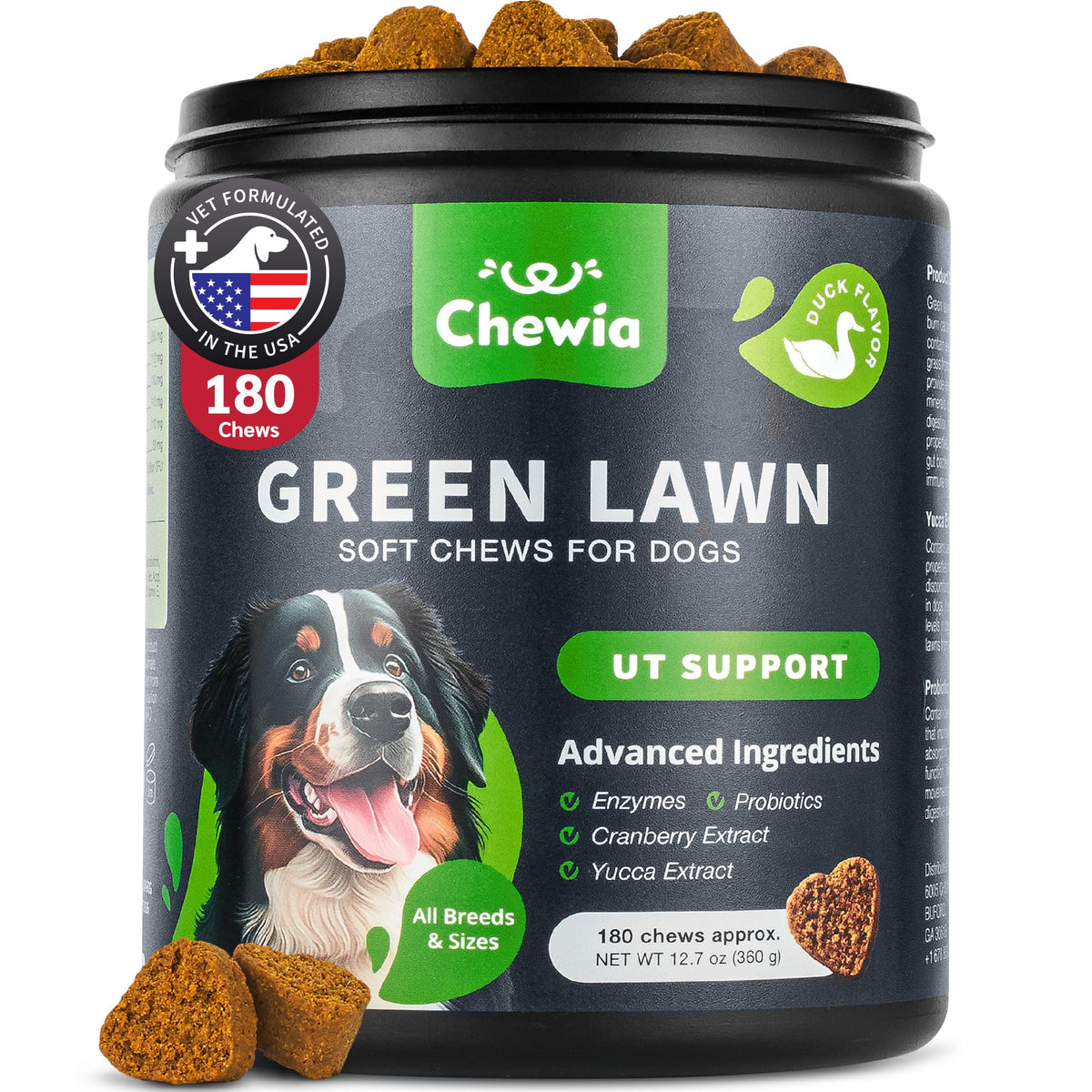 CHEWIA croquetas cesped-sano: sabor suave y cuidado del césped alrededor de tu mascota.