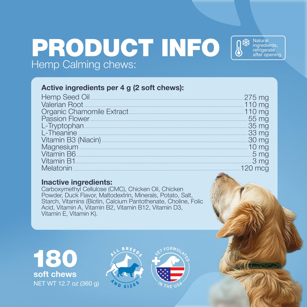 CHEWIA, golosinas calmantes para perros, para fuegos artificiales, favorecen la respiración tranquila.