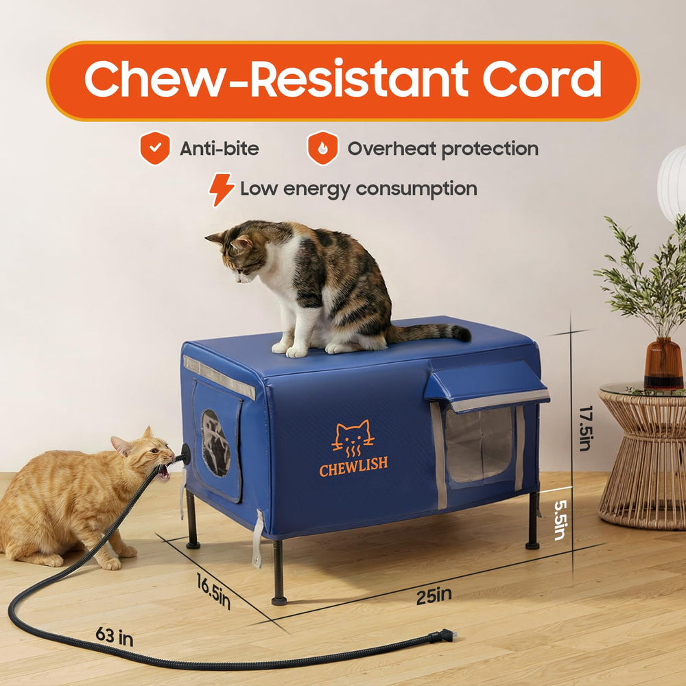 Chewlish casa-gato-exterior-desarme-compacta facilita almacenamiento cuando no se usa.