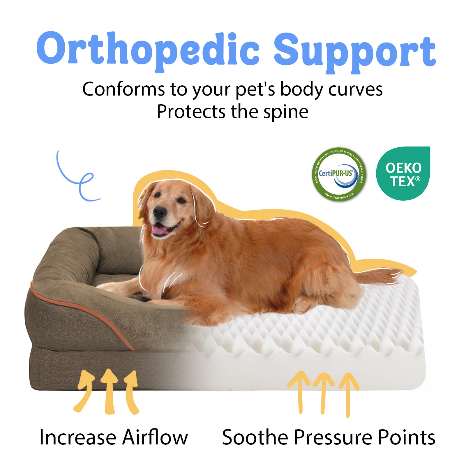 Cama Chez Paw con borde envolvente para mayor seguridad al descansar.