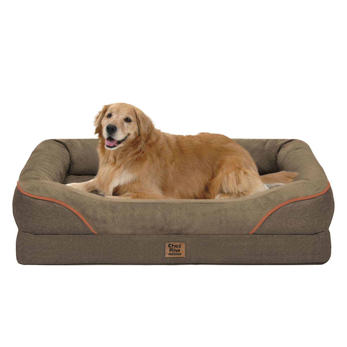 Cama ortopédica Chez Paw con espuma de alta densidad para perros grandes, soporte cómodo