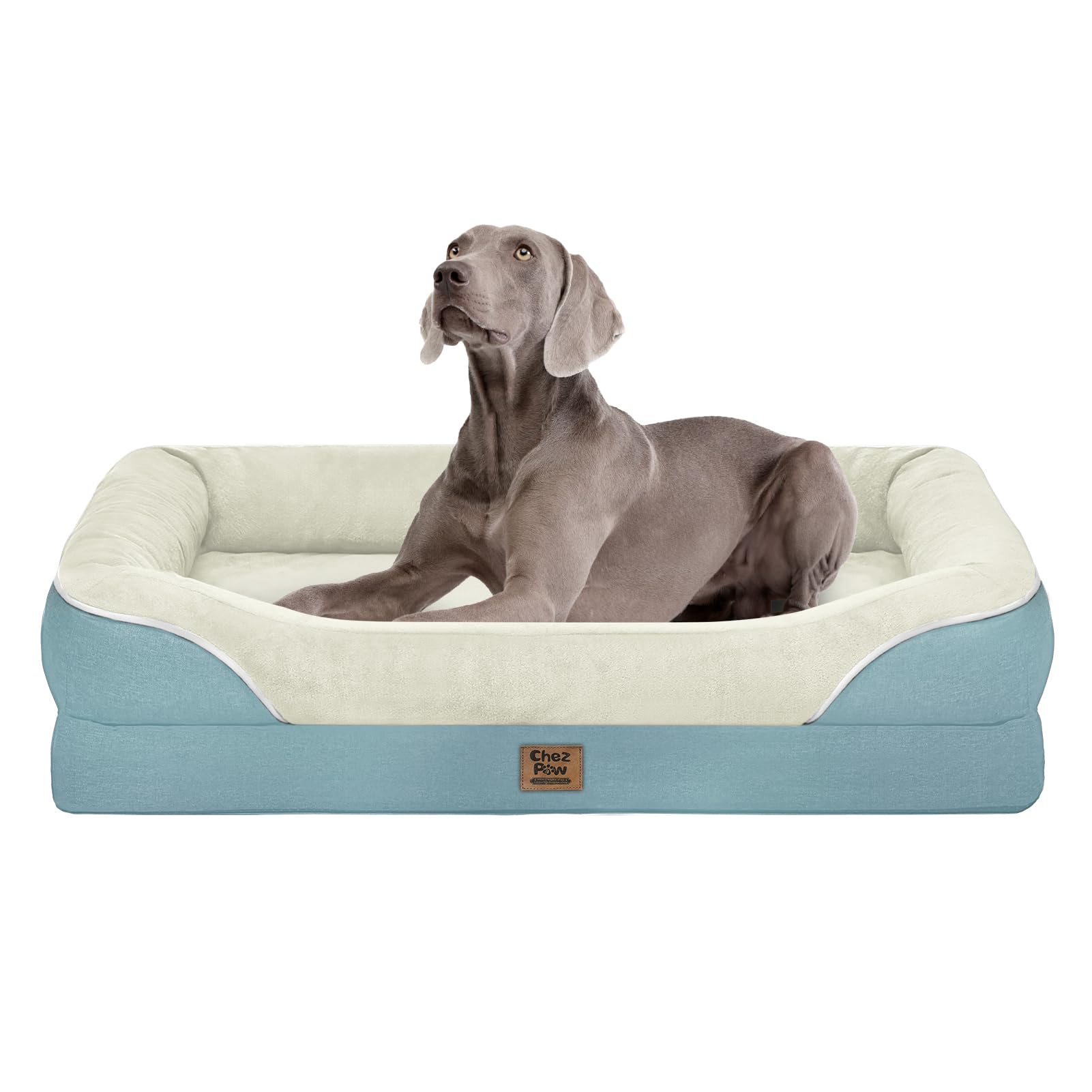 Chez Paw Cama para perros grandes con 360° soporte para cuello y descanso.