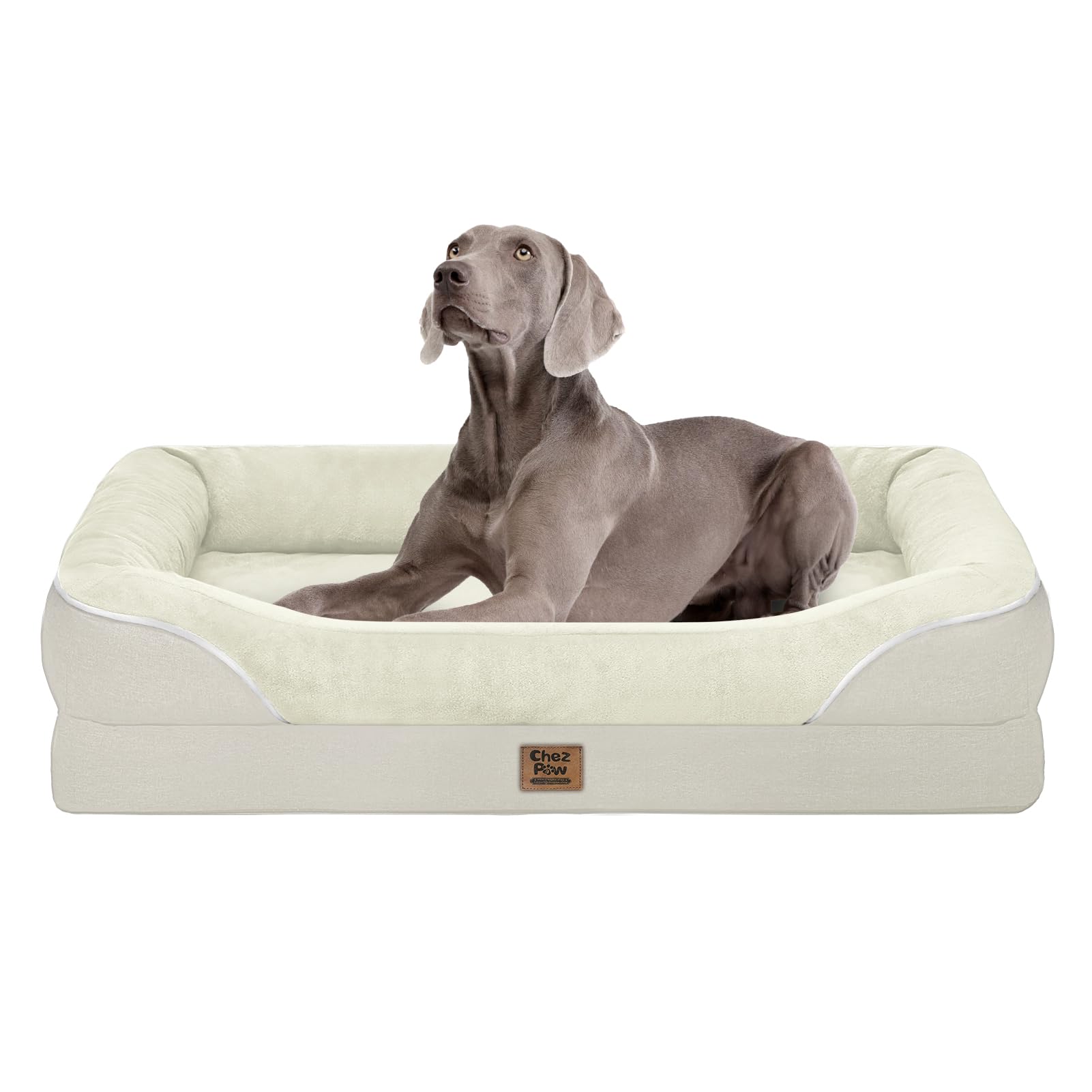 Cama ortopédica grande Chez Paw con funda impermeable para perros.