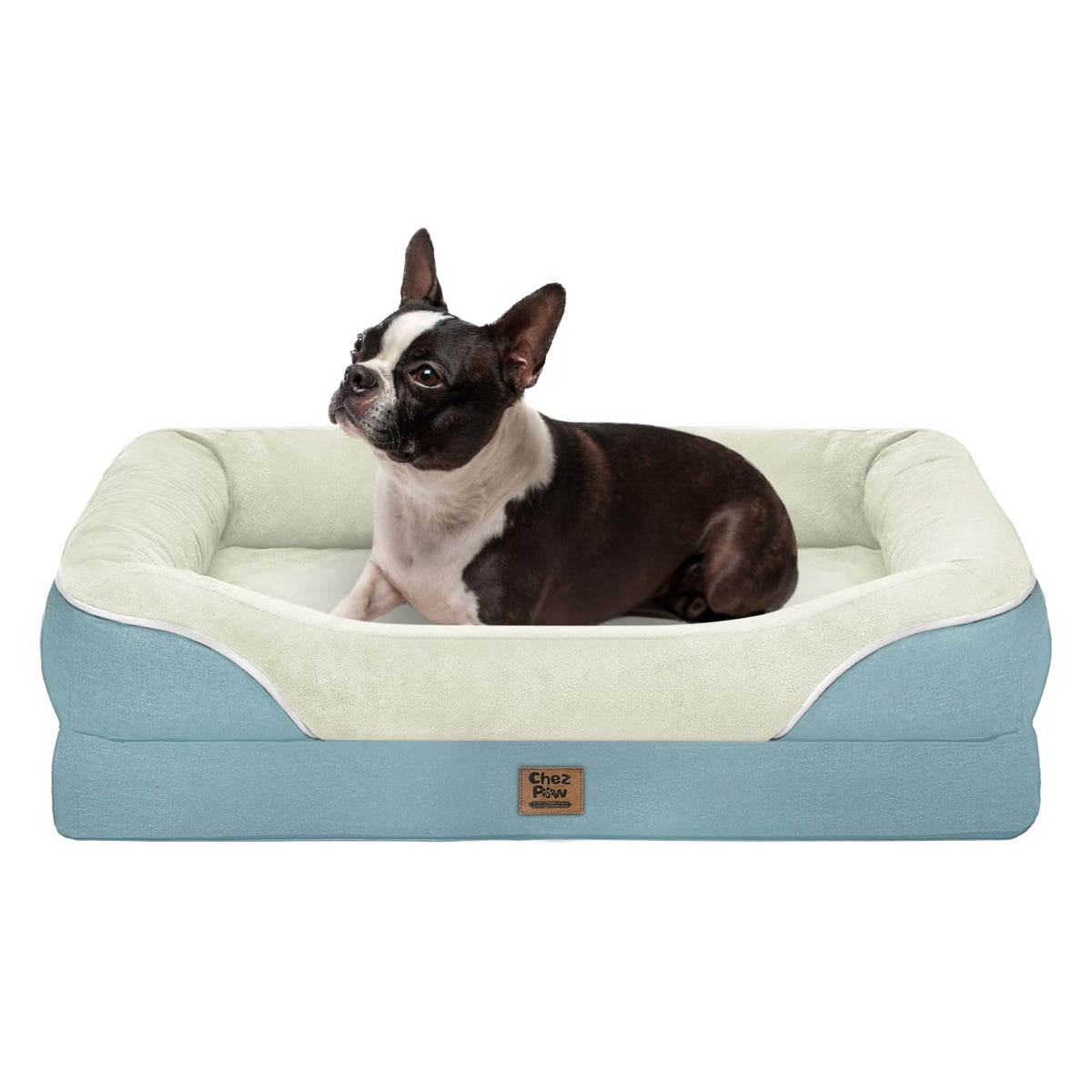 Cama ortopédica Chez Paw vista general, ideal para perros grandes.