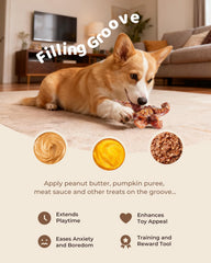 Juguete con surcos para mantequilla de maní de ChienBox para juego mejorado.