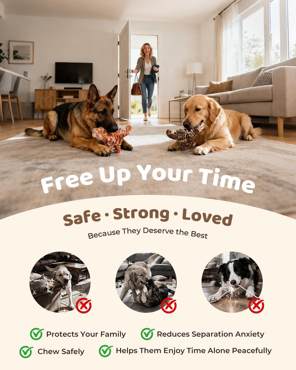 Juguete de uso diario para perros grandes de ChienBox, resistente y entretenido.